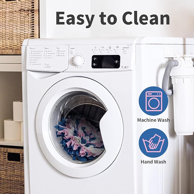 Pet Snuffle Mat for Dogs, Dog Feeding Mat, Nosework Training Mats for Foraging Instinct Interactive Puzzle Toys (Blue&Pink&White)