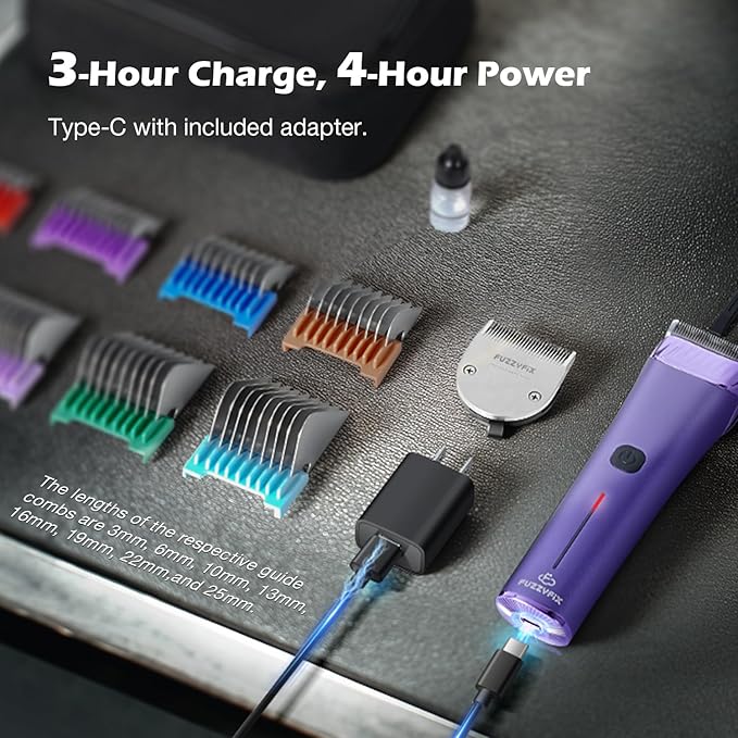 Professional Dog Grooming Clipper with Replacement Blade, 5-in-1 Adjustable A5 Blade Cordless Pet Grooming Kit 2 Speed Trimmer Hair Shaver with Detachable Metal Combs Nova for Animal Horse