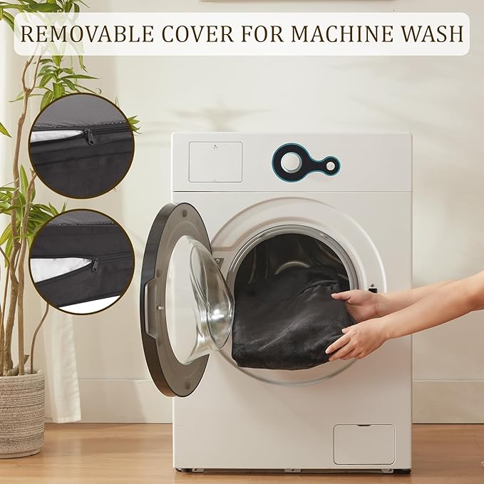 Bedfolks Orthopedic Dog Bed, Waterproof Dog Sofa Bed for Medium Dogs, Egg Foam Pet Couch Bed with Removable Washable Cover and Nonslip Bottom, Black