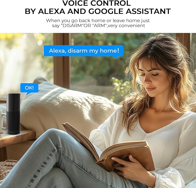 PGST Smart Alarm System for Home Security,Wireless Home Security System with DIY Door/Motion Sensors,4G SMS/Tuya APP Alerts,Work with Alexa,24/7 Instant Monitoring,20 Pieces Kit for Home,Kids Safety