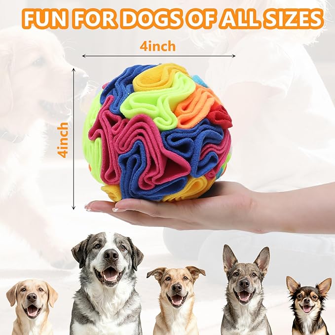 Snuffle Ball - Snuffle Ball for Small Dogs, Interactive Dog Toys to Keep Them Busy, Puppy Dog Puzzle Toy with Storage Bag Machine Washable