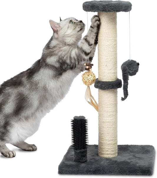 Best Pet Supplies Catify Cat Scratcher, Fun Interactive Scratchers, Posts, Poles, Claw Safe, Furniture Saver Indoor Play Support Natural Cat Behaviors Heavy Duty - Gray, Large
