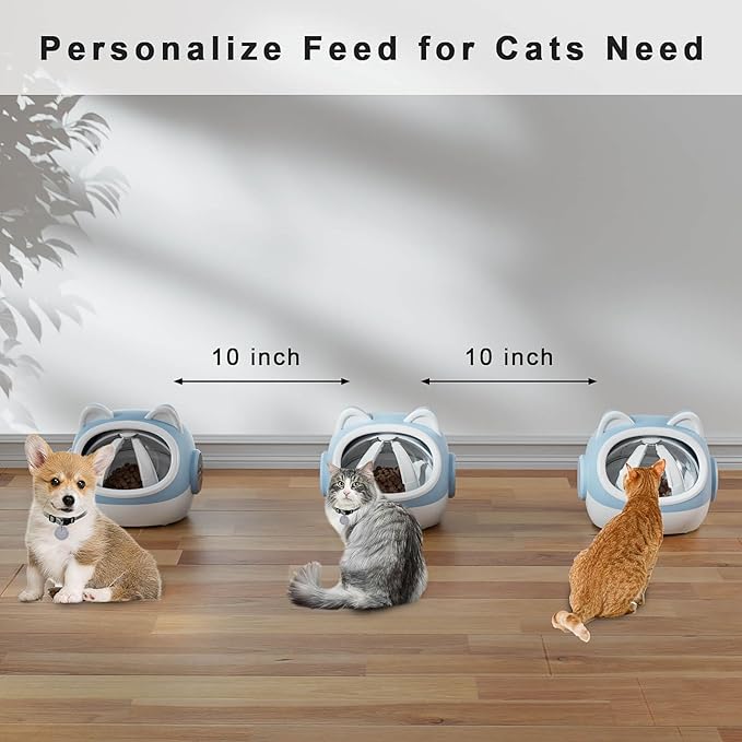 RFID Smart Pet Feeder with Dual Collar Tags – Automatic Food Bowl with Scheduled Feeding Times, LCD Display, Voice Recorder, Supports Wet & Dry Food for Multi-Pet Households