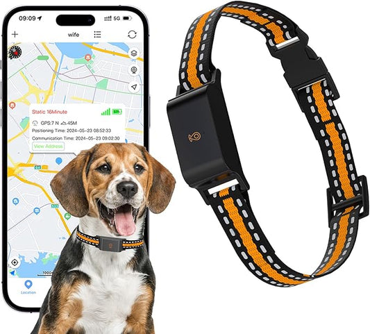 Dog GPS Tracker, Live Pet Tracker with Virtual Fence, Waterproof Anti-Lost Real-Time Tracking Breakaway Collar, Smart App Monitor Activity (Subscription 1 Year Free) (Black)