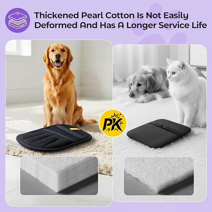 2Pcs Electrostatic Pet Hair Removal Glove, Static Magic Brush Pet Hair Remover, Washable Reusable Pets Grooming Glove For Furniture, Carpet, Bed Sheets, Couch, Clothes, Hair Removal Tool For Dog Cat