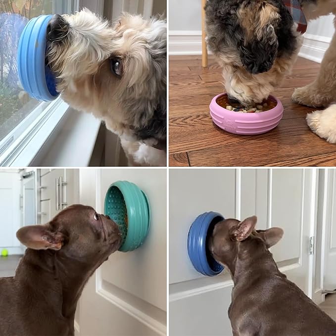 Dog Lick Bowl, Animire Freeze Lick Mat for Dogs, Non-Slip Slow Feeder Licking Bowl Enrichment Treat for Distraction Anxiety Relief, Food Grade Silicone, Dishwasher Safe(Pastel Purple,S)