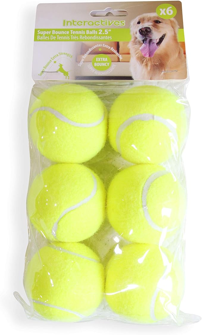 PetPrime 6PCS 2.5" Tennis Balls, Suitable for Max Dog Automatic Ball Launcher Interactive Dog Fetch Toy Pet Ball Thrower Throwing Game Launcher