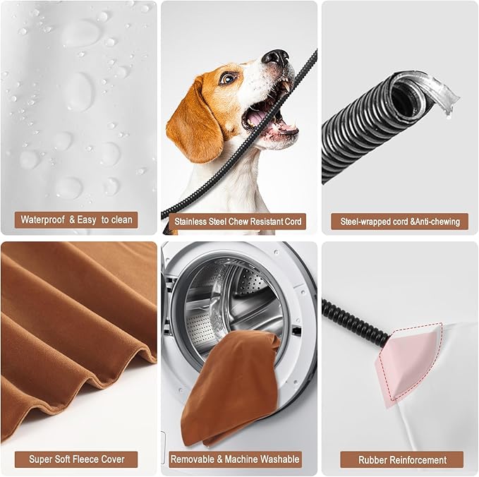 On/Off Switch Electric Pet Heating Pad with Chew Resistant Cord and 2PCS Machine Washable Cover,Indoor Heated Pet Bed Warmer,for Cat Beds and Dog Beds 70x40CM