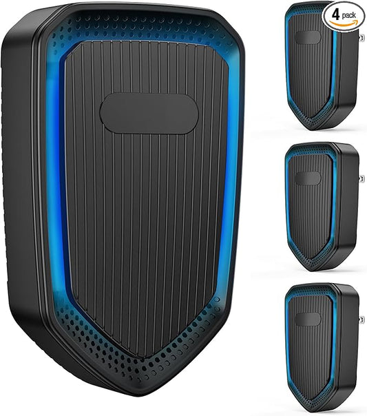 Air Ionizers Plug In Negative Ion Air Purifiers Quiet Air Freshener for Home Bedroom Office Basement - Portable Mini Air Cleaner Odor, Smoke, Dust, Pet Smell (4, Black)