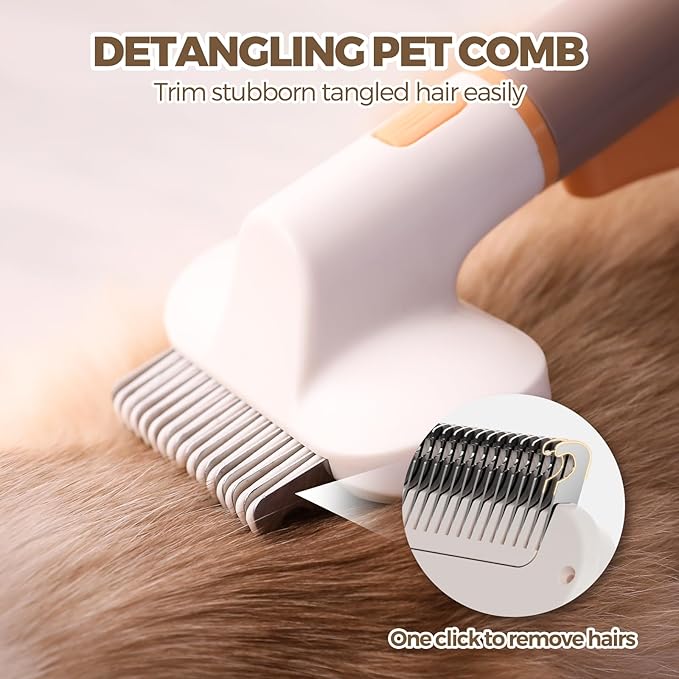 3 in 1 Pet Brush Set for Cats & Dogs - Self Cleaning Deshedding Brush & Slicker,Hair Remover Tool for Indoor Cats Long/Short Hair Pets