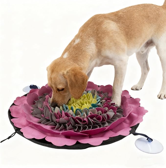 Snuffle Mat for Dogs, 20" Adjustable Interactive Dog Puzzle Feeding Mat, Enrichment Sniffing Pad for Mental Stimulation Boredom Relief, Washable Nose Work Toy, Slow Feeder for Small/Medium/Large Dogs