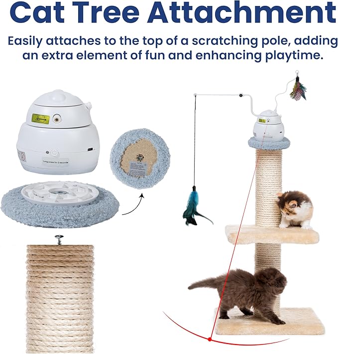 PAWSPIK Interactive 4-in-1 Laser & Hide & Seek Rechargeable Automatic Cat Exercise Toy