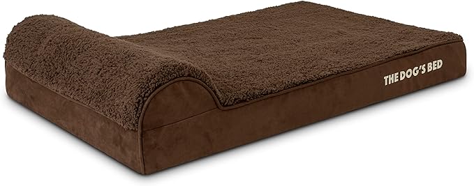 The Dog’s Bed Orthopedic Headrest Dog Bed Large Brown, Memory Foam, Pain Relief for Arthritis, Hip & Elbow Dysplasia, Post Surgery, Lameness, Waterproof Washable Cover