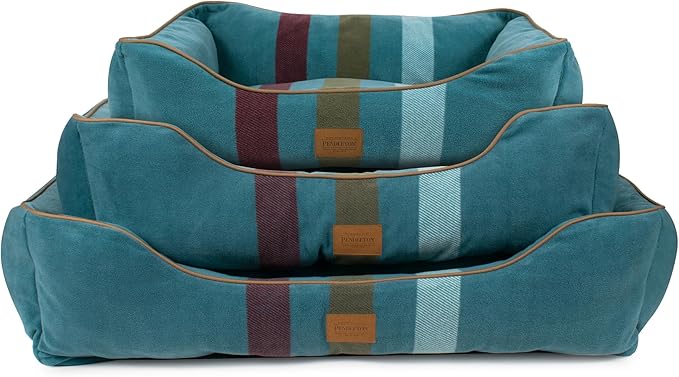 Pendleton Fleece Kuddler Dog Bed - Cabin Stripe Shale, XL