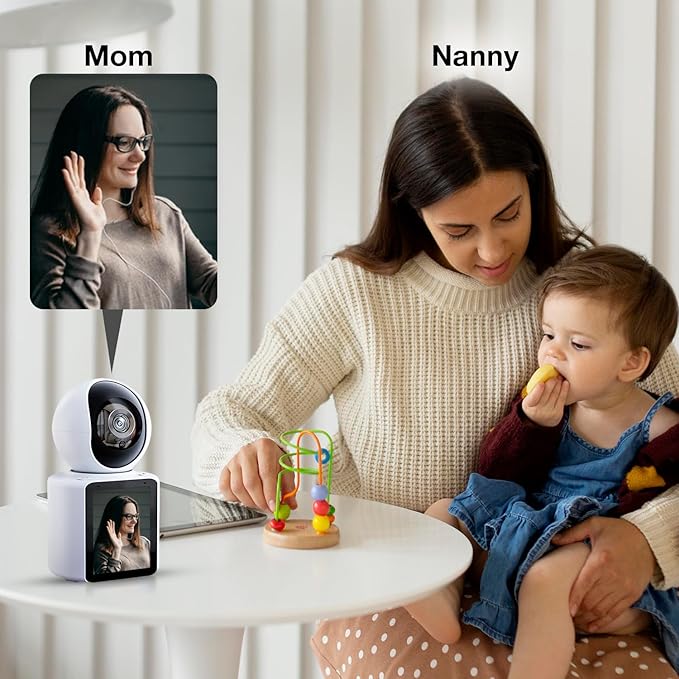 2 Way Video Calling Camera, Dog Camera with Phone App, 2.4G WiFi Only, 360° PTZ Pet Monitor Cam with Speaker, 2.8" Display Doggy Cam, Motion Detector, 1 Click Call, in-House Monitoring Pet/Baby/Nanny