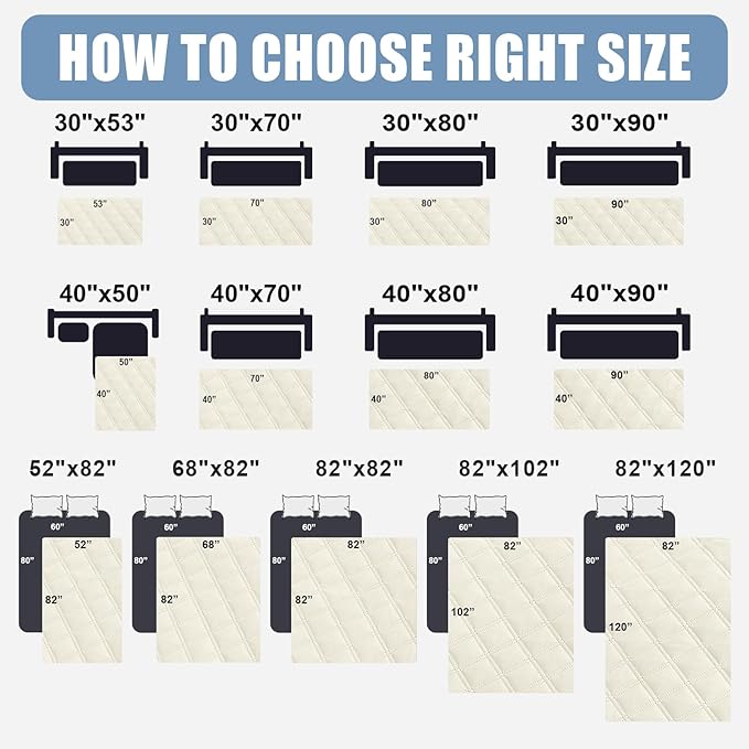 Smiry Waterproof Dog Bed Cover Pet Blanket, Soft Washable Dog Blanket for Furniture Bed Couch Sofa Reversible, Checkered (40"x90", Beige/Beige)