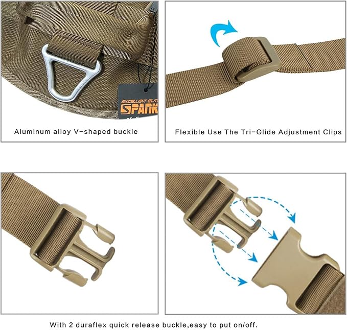 EXCELLENT ELITE SPANKER Tactical Dog Harness Patrol Harness Service Dog Vest Military Dog Vest Working Dog Vest with Handle(Coyote Brown-S)