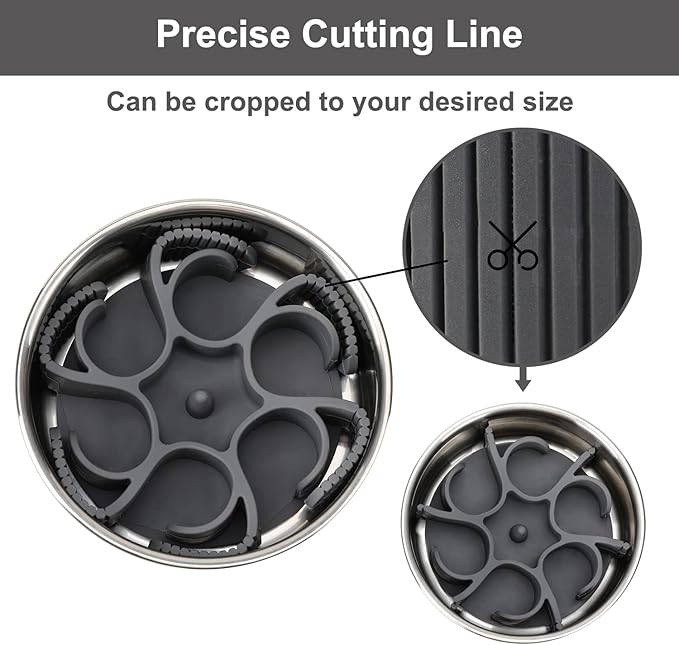 Dog Slow Feeder Bowls Silicone Spiral Pet Food Feeder Insert to Slow Down Eating for Large Medium Small Breed Dogs Perfect with Stainless Steel Glass Ceramic Pet Bowls (Grey)