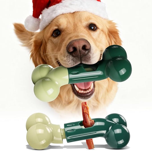 Apasiri Bully Stick Holder for Aggressive Chewers: Indestructible Dog Toy Prevents Choking No More Swallowed Ends, Bacon Flavored Nylon Tough Chew Toy to Keep Them Busy Medium/Large Dogs, Green