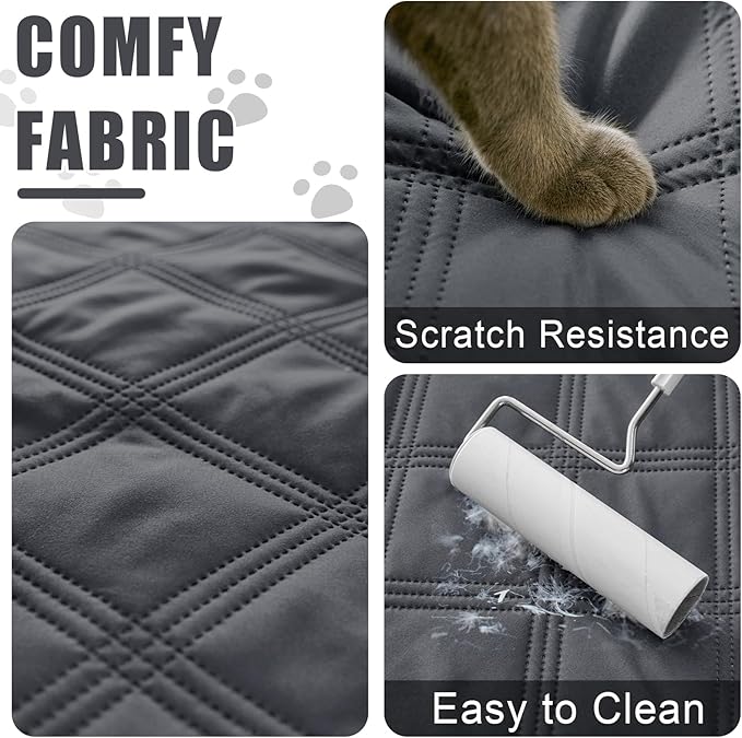 Smiry Waterproof Dog Bed Cover Blanket 40x50, Soft Reversible Pet Blanket, Washable Leakproof Cats Dogs Couch Cover for Sofa, Couch, Furniture, Lattice, Dark Grey/Dark Grey