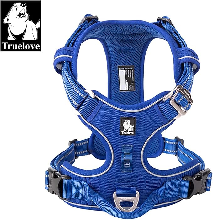 TRUE LOVE Dog Harness No Pull Nylon Reflective Pet Harness Adjustable Comfortable Control Step-in Brilliant Colors Truelove TLH56512 XS Royal Blue
