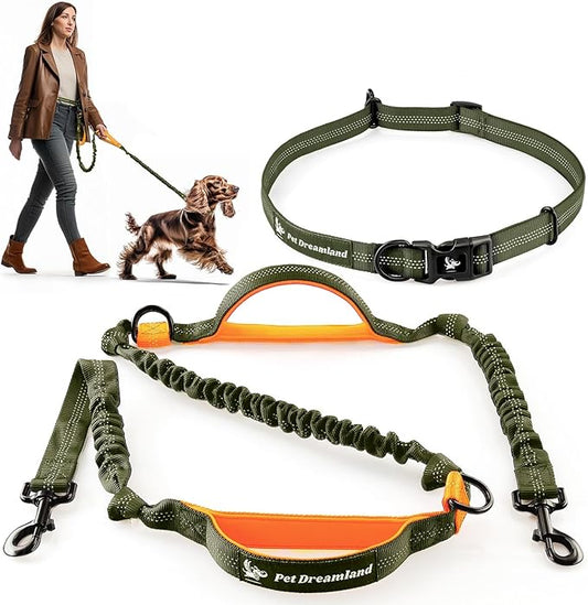 Exquisite Hands-Free Leash for Medium Dogs: Ultimate Comfort & Freedom for Running, Walking, Hiking. Premium Quality, Durable & Versatile Waist Dog Leash Belt. Your Dog Will Love It