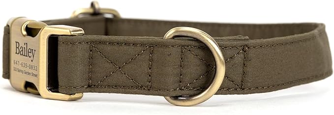 Personalized Dog Collar with Name and Phone Number Engraved,Adjustable Custom Puppy Collar,Organic Cotton Pet Collar for Small Medium Large Boy Girl Dogs