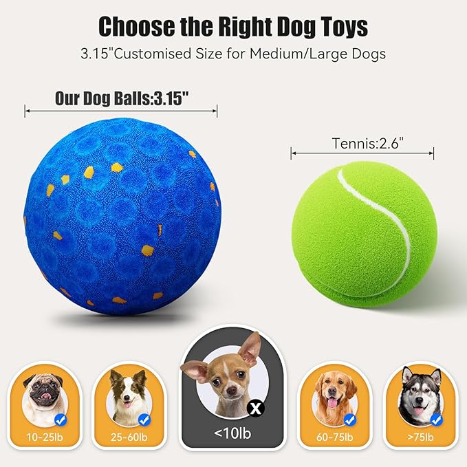 Smart Interactive Dog Toys for Aggressive Chewers, Self-Moving Chew Proof Dog Ball with Automatic Vibrating, IP54 Waterproof & E-TPU Material - Boredom & Training for Medium/Large Dogs