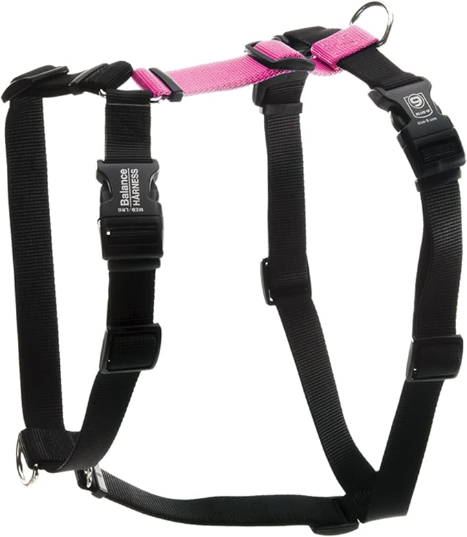 Blue-9 Buckle-Neck Balance Harness, Fully Customizable Fit No-Pull Harness, Ideal for Dog Training and Obedience, Made in The USA, Hot Pink, X-Small
