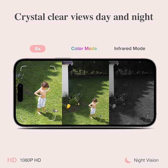 Sense-U Battery Baby Monitor Smart Security Camera, Indoor/Outdoor Use, AI Breathing Detection, 1080p Video Monitor, Weatherproof Wireless Camera, 2-Way Audio, No Monthly Fee