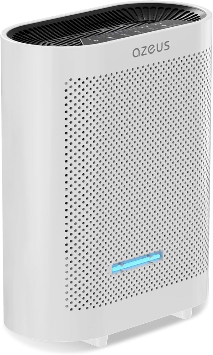 Azeus True HEPA Air Purifier GL-FS32 | 4-Stage Filtration System, Ultra-Quiet Operation, and Air Quality Sensor | Ideal for Large Rooms, Bedrooms, and Offices (Grey)
