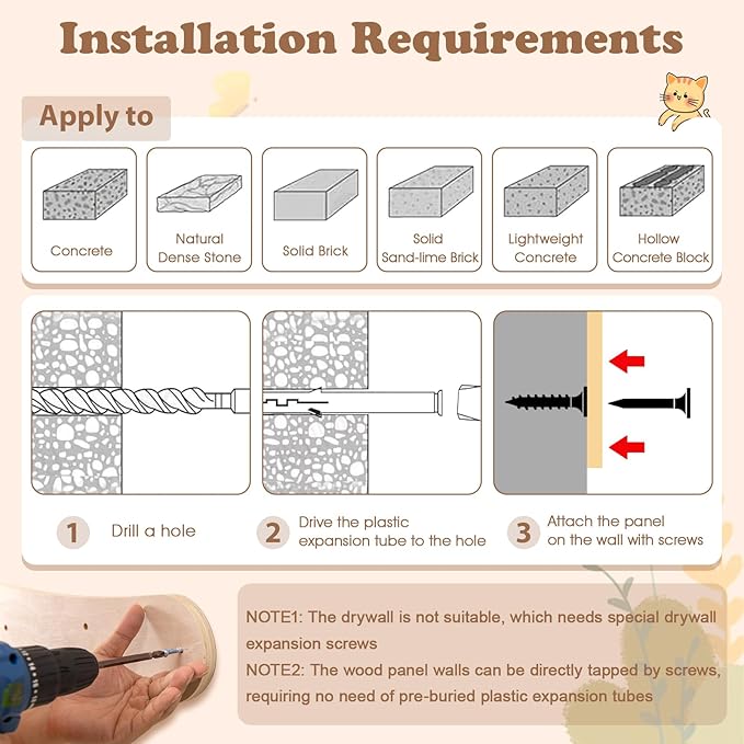 Tangkula Cat Wall Shelves, Wooden Wall Mounted Cat Tree with Hammock, Bed, Hole, Scratching Mats and Post, Green Removable & Washable Cushions, 5-Level Cat Climbing Steps