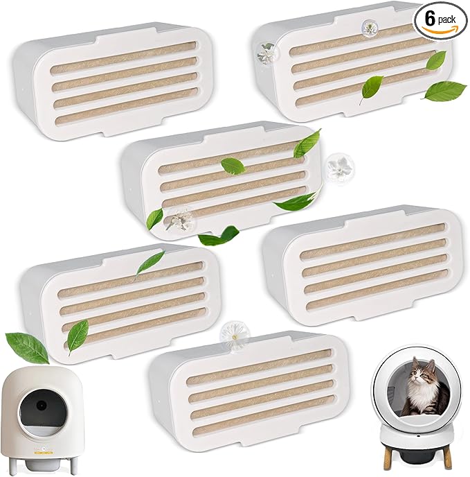NewKe 6 Pack Deodorizer for PetSafe ScoopFree SmartSpin Self-Cleaning Cat Litter Box, Odor Control Compatible with HHOLOVE Self-Cleaning Cat Litter Box, Air Freshener, Pet Gift