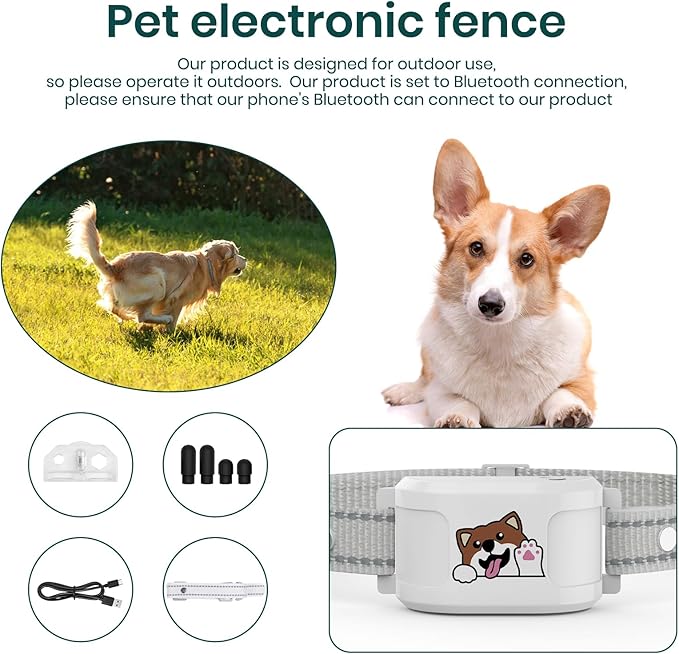 Upgraded GPS Dog Fence & Tracking Collar System - No Subscription Required, Customizable Boundaries via App, Waterproof Rechargeable Collar with Remote Training, 1-Minute Setup, Long Battery Life
