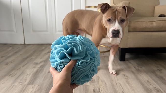 Glory To Dog Medium Breed Snuffle Interactive Foraging Dog Puzzle Ball Toy Blue Large