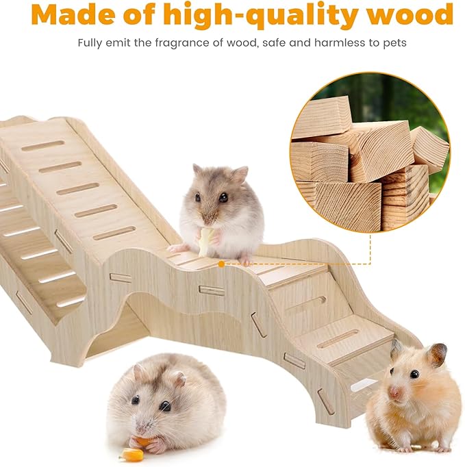 Hamster Hideout Climbing Ladder and Tunnel, Small Animal Tunnel Hideout, Ideal for Bedding Burrowing & Accessory Connecting, Effortless Assembly, Sturdy Durable, G