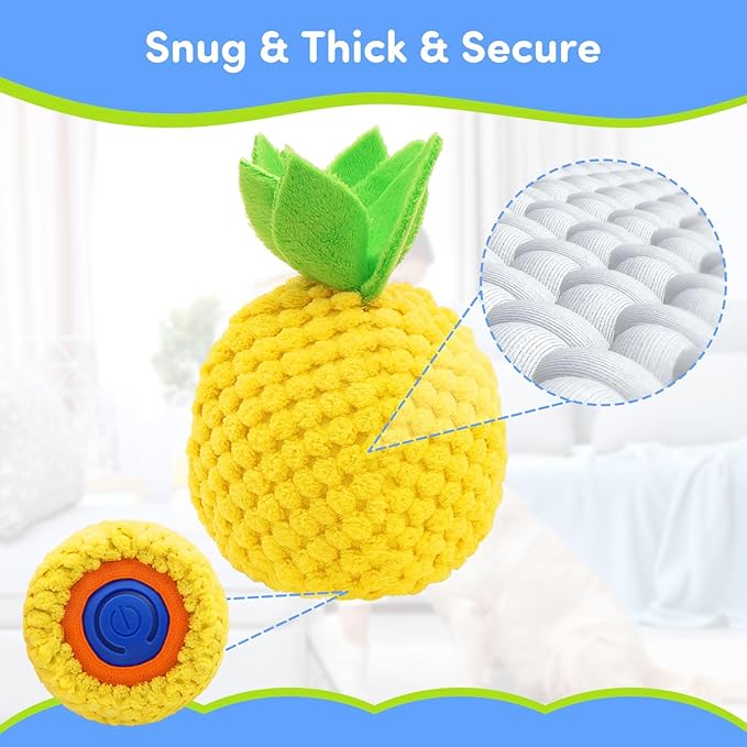 4 Pcs Interactive Dog Ball Toys Covers - Fruit-Shaped Cover Suitable for Our Interactive Dog Balls, Our Dogs Ball Exclusive Replacement Covers