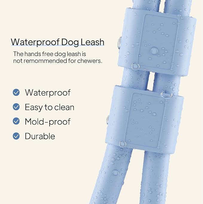 Twoear Hands Free Dog Leash Crossbody for Small, Medium & Large Dogs, 8ft Waterproof Waist Leash for Walking, Running & Hiking