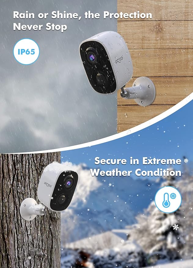 Dzees Security Cameras Wireless Outdoor - Spotlight & Siren, 2K 3MP Upgrade WiFi Cameras for Home Security, AI Motion Detection, Color Night Vision, 2-Way Talk, Waterproof