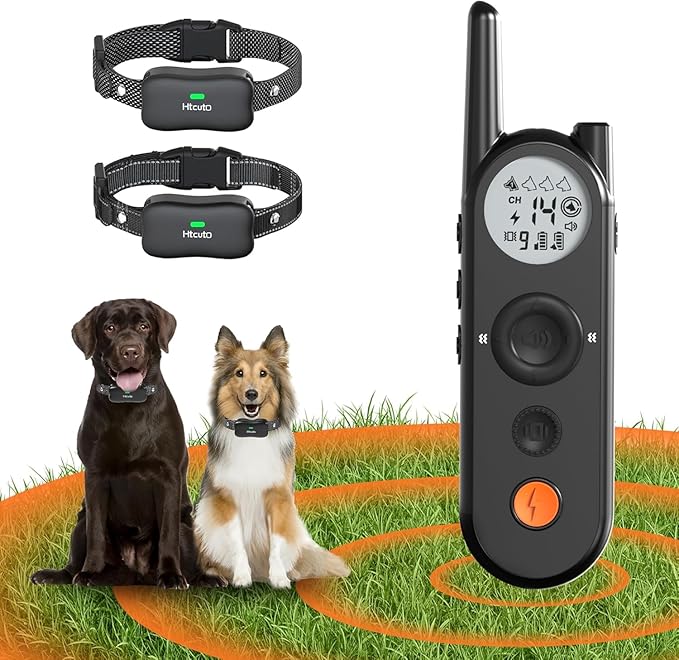 X3 Wireless Dog Fence & Training Collar for 2 Dogs, 3500FT Adjustable Fence & 6100FT Remote Collar, IPX7 Waterproof, 185 Days Standby Rechargeable Battery, 3 Training Modes, 10-130 lbs, Black