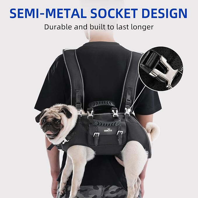 Dog Backpack Carrier for Dogs,Dog Lift Harness,Adjustable Padded Breathable Straps for Dogs, Disabled, Joint Injuries, Arthritis,S