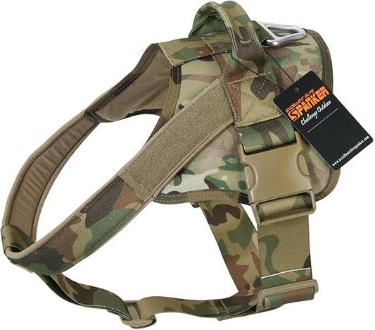 EXCELLENT ELITE SPANKER Tactical Dog Harness Military Patrol Harness No-Pull Service Dog Vest Military Dog Vest Adjustable Training Working Dog Vest with Handle for Medium Large Dogs(MCP-XL)