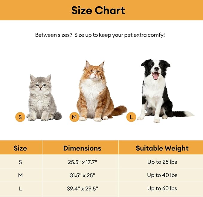 FUNNY FUZZY Self Heating Dog Bed, Waterproof Self Warming Pad for Cats & Dogs, Cozy Plush Warm Pet Mat with Removable Washable Cover - ThermoPad, 39.4"×29.5", Grey