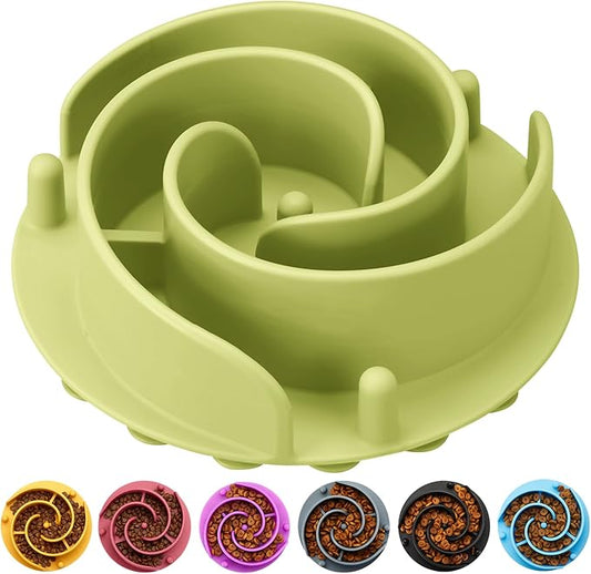 Slow Feeder Dog Bowls Insert, Animire Soft Silicone Slow Eating Dog Food Bowl for Small, Medium and Large Dogs, Compatible with Regular and Elevated Bowls