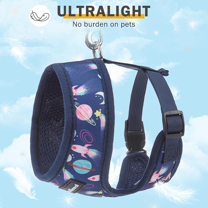 SCENEREAL Small Dog Harness Collar and Leash Set, Adjustable No Pull Pet Harnesses, No Chock Soft Mesh Step in Vest for Doggie Puppy Medium Dogs Cats Girl or Boy,Chihuahua, Yorkie, Outdoor Walking