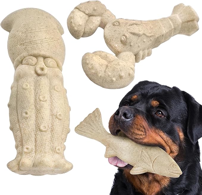 Dog Toys for Aggressive Chewers, 3 Pack Indestructible Dog Chew Toys, Super Chewer Toys with Tough Nylon for All Breed Sizes, Teeth Cleaning & Training, Boredom Relief