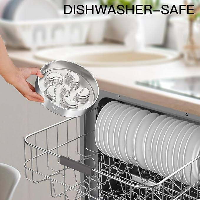 Slow Feeder Dog Bowl-2Cups for Medium Breeds, Double-Layer Stainless Steel, Heavy-Duty with Non-Slip Rubber Base, Puzzle Maze Bowl to Slow Down Eating [2Pack]