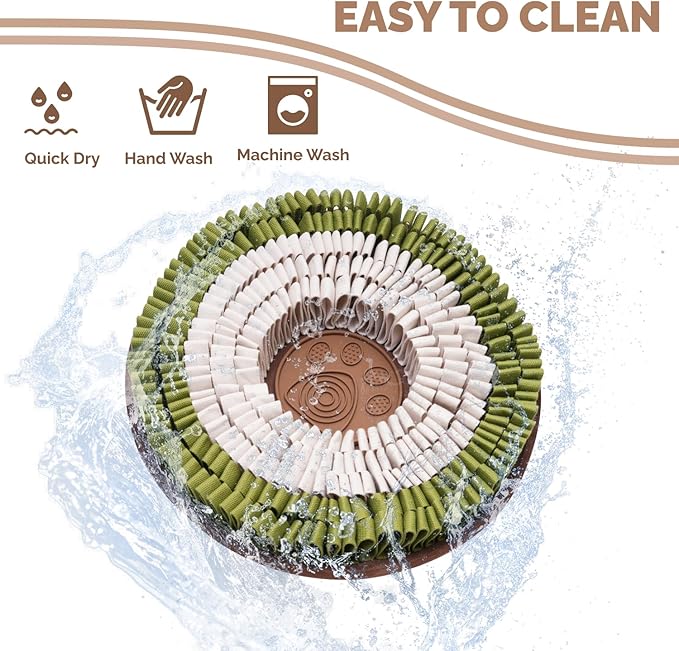 POPUPJOYS Snuffle Mat for Dogs | Interactive Feeder Mat to Keep Dogs Busy and Combat Boredom | Stimulating Dog Sniff Mat Encourages Natural Foraging Skills | Ideal for All Dog Sizes (White & Green)