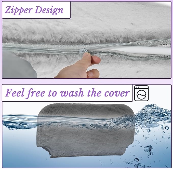 2 PCS Cat Window Perch (Medium 20.4''×11.8'') - Machine Washable Cover, 4 Large Suction Cups, Solid Metal Frame - Cordless Foldable Hammock for Indoor Cats (2×Grey)