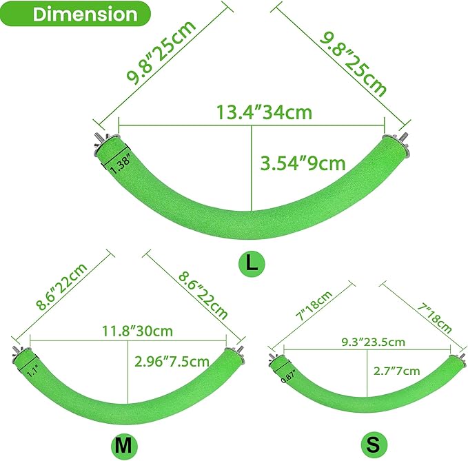 U Shape Parrot Perch Stand Toy Bird Platform Sand Paw Grinding Clean Stick Exercise Conure Budgie Cockatiel Cage Accessories (Green-Corner)